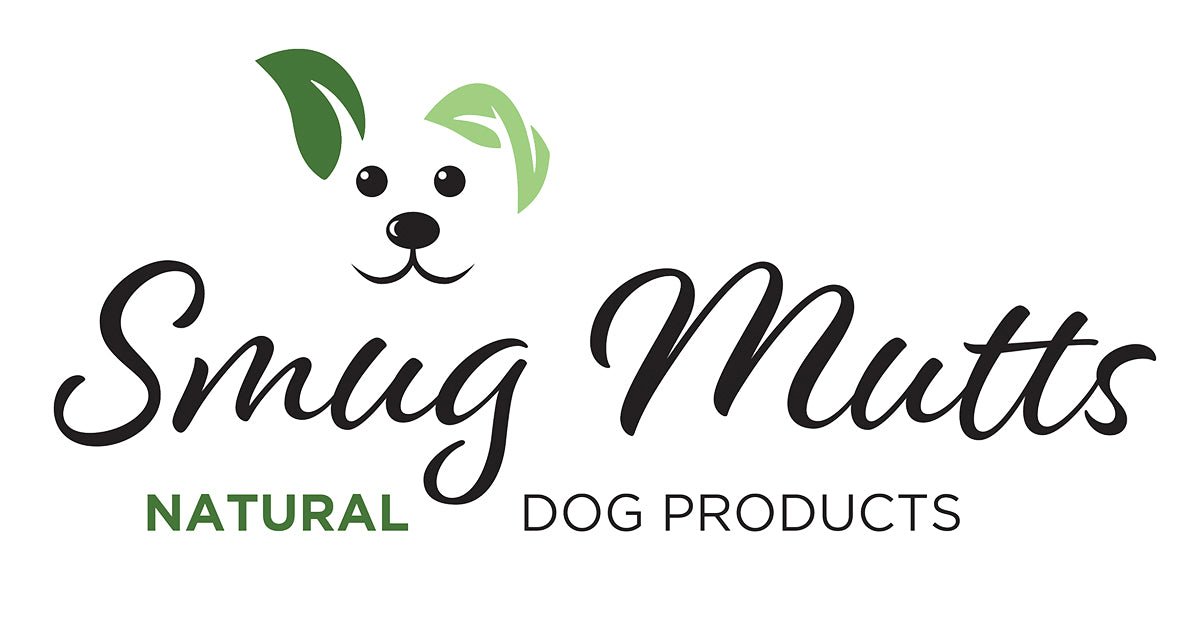 Smug Mutts Logo and Dog Icon with Green Ears Natural and Eco Friendly Dog Toys all 100% Plastic Free and Handmade in the UK
